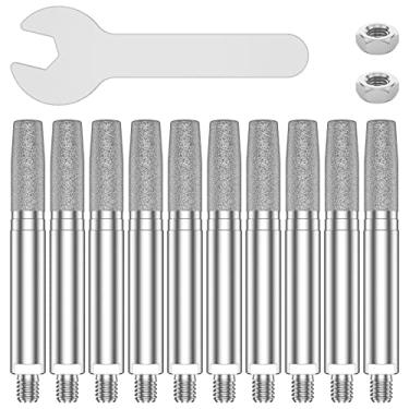 Imagem de RWWPJLLWHR 10 peças de motosserra de motosserra de carboneto de tungstênio diamante afiador de motosserra de alta dureza, kit de afiação para motosserra de 8 a 55 cm, joias de madeira (6 mm, prata)
