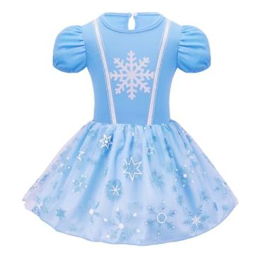Imagem de Meland Fantasia de princesa para bebês - Fantasia de Halloween para bebês de 6 meses a 3 anos, vestido de princesa para bebês (azul, 6 a 12 meses)