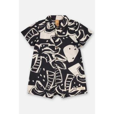 Imagem de Macaquinho para Bebê em Algodão Up Baby, Preto, G