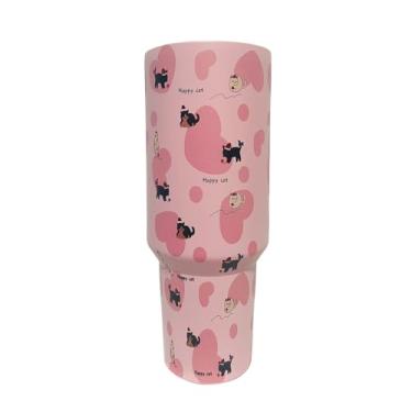 Imagem de Copo de água isolado de 1,134 g – Aço inoxidável SUS304, à prova de vazamento, livre de BPA, alça grande, suporte dobrável para canudo e copo, mantém frio 30H e quente 8H, caneca de viagem para