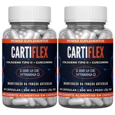 Imagem de 2 Suplemento Cartiflex Colágeno tipo 2 + Curcumina + Vitamina D com 60 Cápsulas