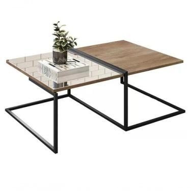 Imagem de Mesa De Centro Espelhada Class Demoliçao Preto Demolição Pre - MILANI 