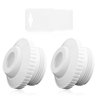 Imagem de 2 peças de bicos de jato de piscina enterrados, peça de reposição para piscina de spa de 1,2 cm com encaixe de retorno de globo ocular branco giratório ajustável de 1/5.1 cm com ferramenta de remoção