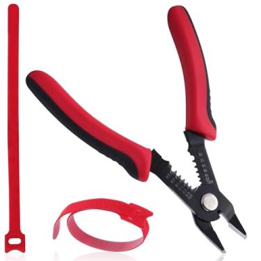 Imagem de Alicate de corte lateral de 12 cm com decapagem suplementar, cortadores diagonais práticos e finos, ferramenta de descascador de fios 10-20 AWG, alicate de corte lateral