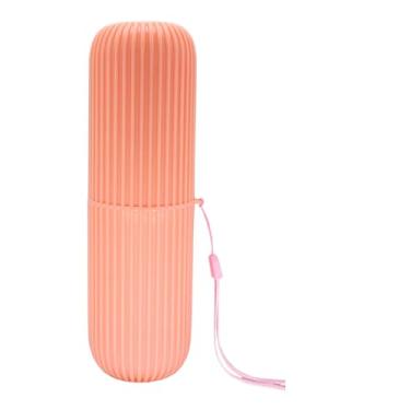 Imagem de Suporte de escova de dentes de viagem, estojo de escova de dentes portátil longo de 19,6 cm para viagens, acampamento, viagem de negócios e escola, conjunto de pasta de dente multifunções (verde)