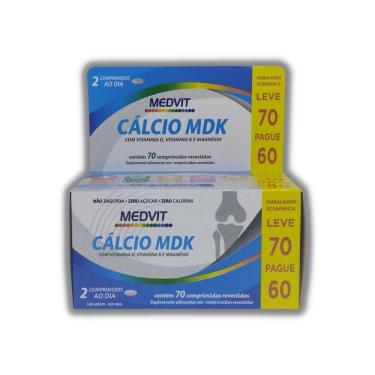 Imagem de Suplemento Alimentar Medvit Cálcio Mdk Com 70 Comprimidos