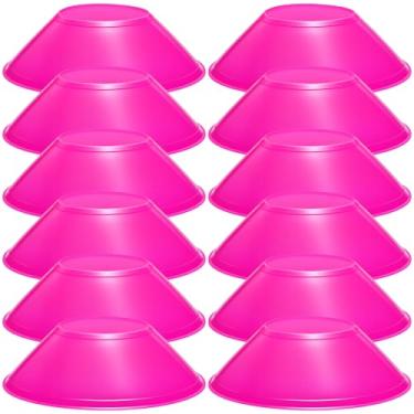 Imagem de wlilupah 12 Pçs Mini Cones de Futebol para Esporte Agilidade Disco Cones Treinamento para Exercícios de Agilidade Esportes Futebol Basquete Futebol Basquetebol Exercícios (Rosa Vermelho)