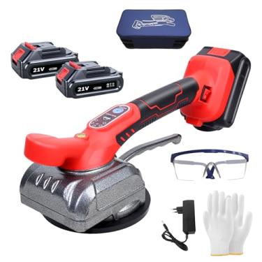 Imagem de Trailabo Maquina Assentar Pisos Porcelanatos Elétrica, Instalador Profissional de Ladrilhos Cerâmicos com Ventosa, 2 Baterias, Ventosa a Vácuo, Capacidade Máxima de Sucção de 80 KG, Vermelho