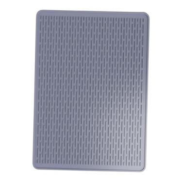 Imagem de ＫＬＫＣＭＳ Tapete de silicone para fogão, isolante térmico, universal e lavável, para secar louça, ideal para fogões com tampo de vidro e pias, Cinza 76x53cm