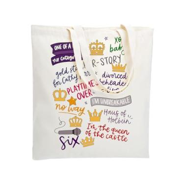 Imagem de WZJHCL Bolsa Seis Queens, Bolsa de Compras História Britânica, Bolsa para Teatro Musical, Presente West End para Amantes Musicais, Seis sacolas, Large