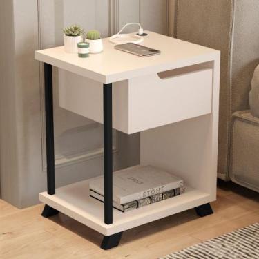 Imagem de Mesa de Cabeceira 1 Gaveta JB 1010 JB Móveis - Bechara, Off White