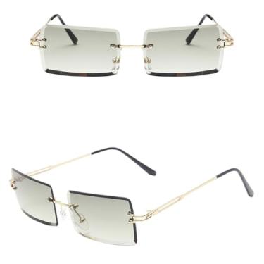 Imagem de Óculos de Sol Femininos Quadrados Rosa e Roxo com Lentes Retangulares Pequenas, T14