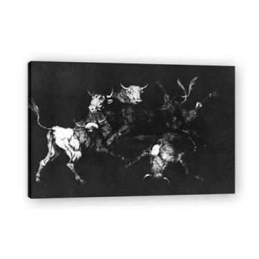 Imagem de Foolishness Of The FoolsSpanish Romantic Francisco De Goya Arte em tela - Obra-prima clássica para decoração de escritório doméstico 59,9 x 75 cm emoldurada