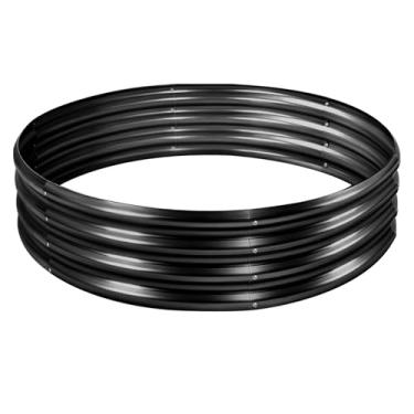 Imagem de Land Guard Kit de cama de jardim elevado galvanizado de 2 × 29 m, caixas de jardim elevadas redondas galvanizadas para ambientes externos, grandes canteiros de jardim elevados de metal para vegetais