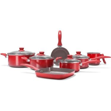 Imagem de Jogo De Panelas Brinox 7 Pçs Com Revestimento Cerâmico Antiaderente Ce