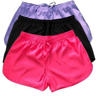 Imagem de kIT 3 Shorts Plus Size Extra Grande Feminino Moda Praia Leve Veste Bem