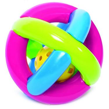 Imagem de Bola didática verde,vermelha e azul mercotoys chocalho brinquedo para 
