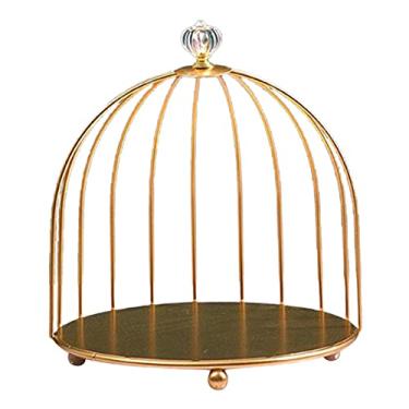 Imagem de barenx Organizador de perfume de mesa Bird Cage Rack de maquiagem de bancada - Dourado, 1 camada