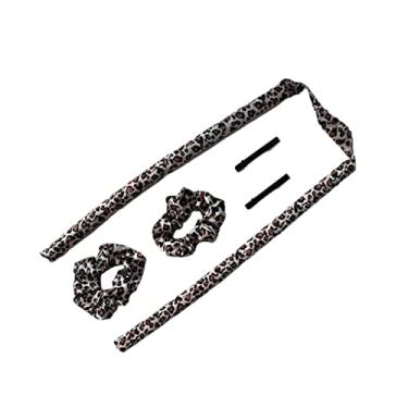 Imagem de barenx Modelador de cabelo Heatless Hair Curl Rod Headband Soft Sponge DIY Hair Styling Tools for Natural Hair Curler reutilizável preguiçoso - estampa de leopardo