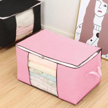 Imagem de 1 bolsa de armazenamento grande, bolsa de transporte, organizadores de armário, bolsa de armazenamento dobrável, bolsas de armazenamento doméstico para edredom, cobertor, travesseiro, armário, roupas