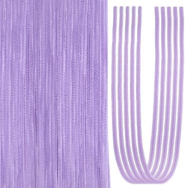 Imagem de TOAOB 100 peças de limpadores de cachimbo compridos roxo claro hastes de chenille de 61 cm de varas difusas suprimentos de artesanato para projetos de artesanato DIY decorações de casa