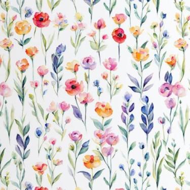 Imagem de Forro de gaveta floral pequeno colorido papel de contato autoadesivo aquarela para armários cômoda paredes de casa de bonecas, artesanato, decalque 43 x 38 cm