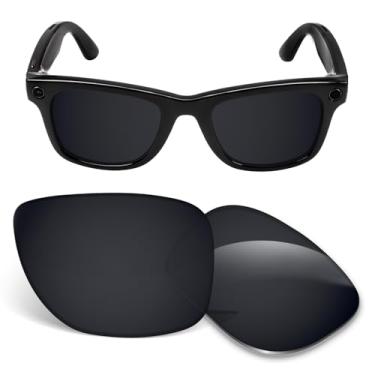 Imagem de Lentes de substituição de 1,5 mm compatíveis com óculos de sol inteligentes Ray-Ban Meta Wayfarer RW4008 53 mm - preto escuro polarizado