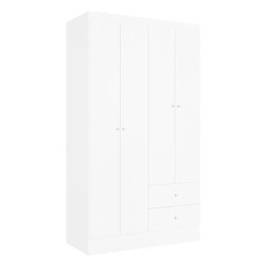 Imagem de Guarda Roupa Solteiro Astro 4 Portas Branco Rosa Flex Acetinado - Thb