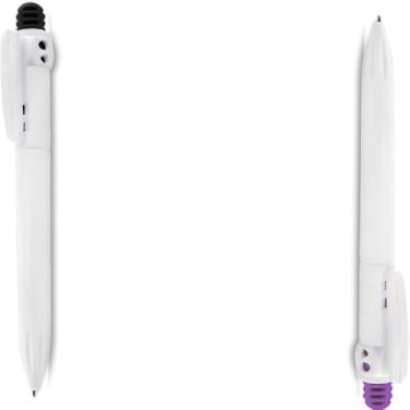 Imagem de Caneta Esferográfica Retrátil Azul com Grip, Corpo em Papel Reciclado, 2 Unidades, para Escrita Geral, 15 cm (Preto e Roxo)