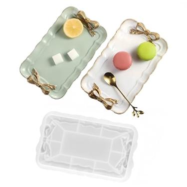 Imagem de SWUAVD Molde retangular para bandeja de laço, bandeja de silicone, moldes de resina, prato de joias, molde de silicone para exibição, prato de joias, suporte de vela, saboneteira, moldes de tábua de