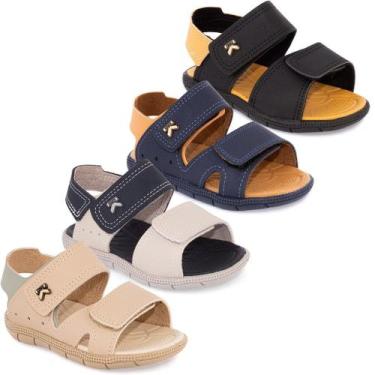 Imagem de Sandália Klin Papete Menino Infantil Tic Tac Original Casual, Bege, 27