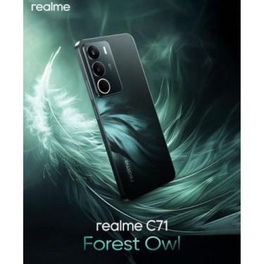 Imagem de Smartphone Realme C71 Verde Forest Owl 4GB 128GB  Tela 120Hz  Bateria 