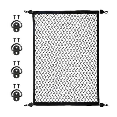 Imagem de Rede de carga elástica para porta-malas SUV, organizador de caminhão de malha elástica, 70 cm x 60 cm, rede de cama de caminhonete com ganchos, capa de bagagem de armazenamento para carro, itens