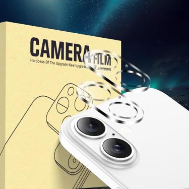 Imagem de Pacote com 2 protetores de lente de câmera para iPhone 17 (6,3 polegadas), película de vidro temperado com dureza 9H, compatível com capas, antiarranhões, não afeta fotos noturnas - HD Clear (pacote