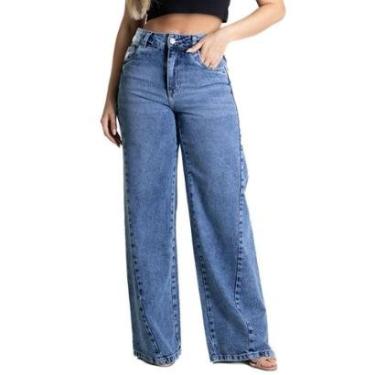 Imagem de Calça Jeans Sawary Wide Leg - 281042 - Azul medio 44-Feminino