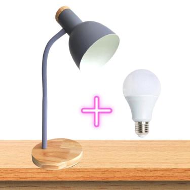 Imagem de Luminária Mesa Abajur 50Cm Articulada Flexível + Lâmpada Led