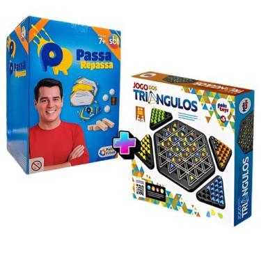 Imagem de Jogo dos Triângulos Xadrez Geométrico Mais Passa ou Repassa Licenciado