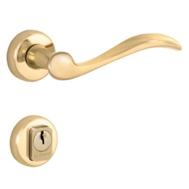 Imagem de Fechadura Conceito Vento Externa 55mm Latão Polido Dourado Lockwell