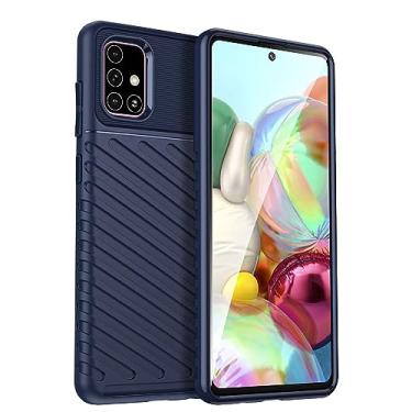 Imagem de Capa para Samsung Galaxy A71 4G. Fibra de carbono refinada, anti-queda, anti-impressões digitais, proteção integral. A capa do telemóvel é compatível com Samsung Galaxy A71 4G