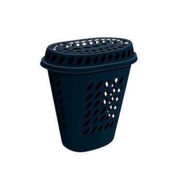 Imagem de Cesto Telado Vertical 60 Litros Roupa Suja Multiuso GIGANTE CABE TUDO Organizador Com/Sem Tampa cesto de roupa suja para Banheiro, Lavanderia e Quarto(1x Cesto com Tampa 60Lts)