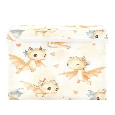 Imagem de SEHANY Cestas de armazenamento engraçadas de dinossauro com tampas, organizador de caixa de armazenamento dobrável, caixas de armazenamento de armário de tecido para roupas cobertor de escritório