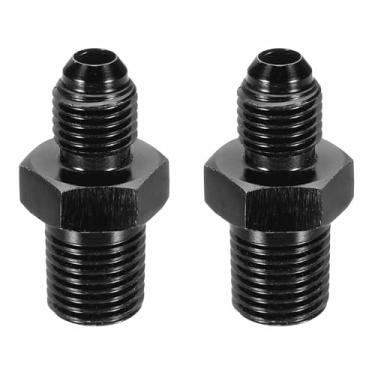 Imagem de HARFINGTON 4AN macho para 1/10.2 cm NPT macho adaptador de alargamento reto tubo adaptador de encaixe de linha de mangueira de combustível de alumínio para veículos, preto