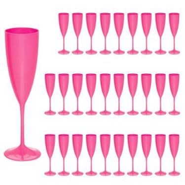 Imagem de Taça Espumante 30pçs Acrilico Cristal Premium 170ml Neoplas, Rosa