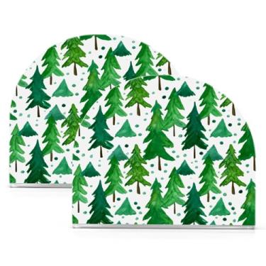 Imagem de Wassud Porta-guardanapos de acrílico para pinheiros aquarela, dispensador de guardanapo de papel moderno em forma de U para mesa, cozinha, sala de jantar, bancada 2 peças (comporta 50-60 guardanapos)