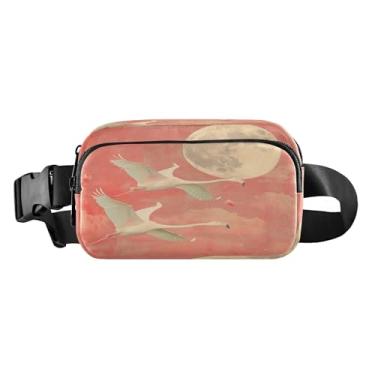 Imagem de CEBUGI Mini pochetes de caminhada para homens e mulheres, flamingos, moda voadora, resistente à água, com cinto ajustável para treino, viagem, corrida