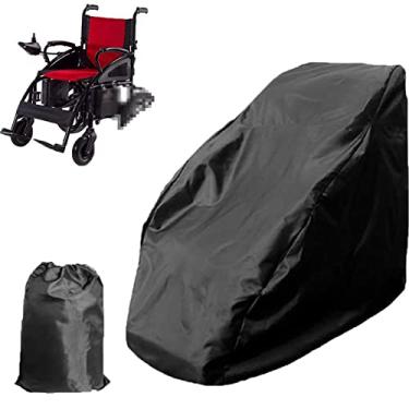Imagem de Capas de cadeira de rodas para armazenamento, capa de scooter de mobilidade de poliéster à prova d'água ao ar livre, bolsa de armazenamento de cadeira de rodas elétrica anti-UV à prova de vento para