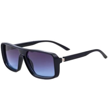 Imagem de Óculos de sol quadrados de luxo para mulheres, tendência clássica, óculos de sol para dirigir e viajar, UV400 (preto, cinza e azul)