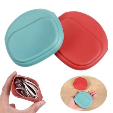 Imagem de Sibba Organizador de fone de ouvido de silicone, 2 peças, capas para fones de ouvido com fio, mini estojo de armazenamento para cabos de dados, chaves, batom, capa de fone de ouvido portátil, kit de