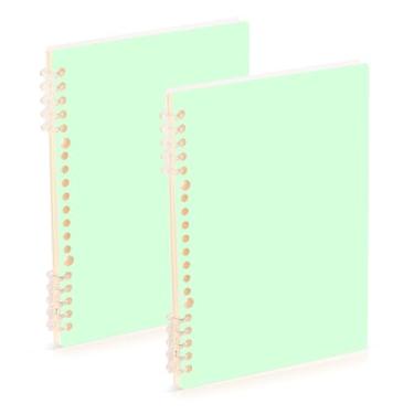 Imagem de Burbuja Cadernos com nome, papel pautado universitário A5 com 60 folhas, fichário para escritório, 2 unidades