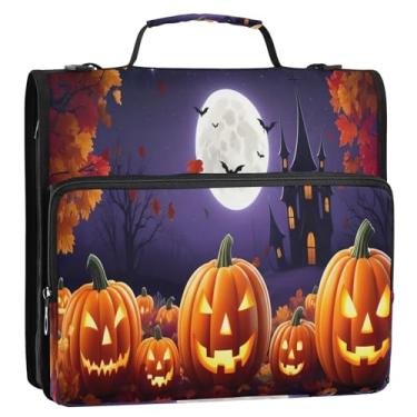 Imagem de CEBUGI Fichário de 3 anéis com zíper com alça de ombro, pasta de arquivo expansível de 3,8 cm, anéis D, para escola, escritório, lanternas brilhantes